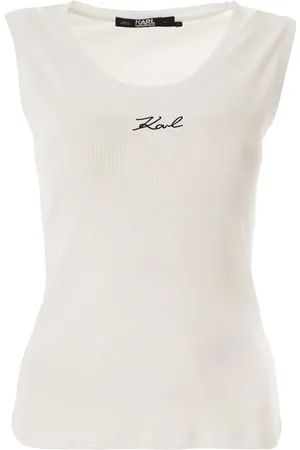 Karl Lagerfeld Topp, Dam, L, Bomull, Rib Tank Top