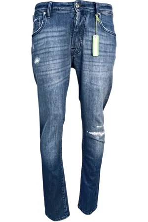 Jacob Cohen Jeans, Herr, W30, Bomull, Vintage Ljusblå Slim Jeans