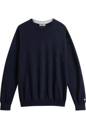 Woolrich Stickade tröjor & koftor, Herr, M, Bomull, Cotton Crewneck Sweater