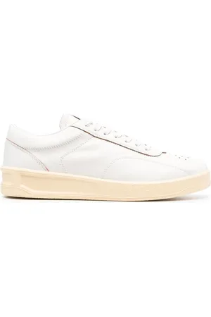 Jil Sander Skor, Herr, 40 EU, Läder, Vita Lädersneakers med Snörning