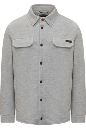 Kiton Jacka, Herr, M, Bomull, Logo Patch Buttoned Overshirt