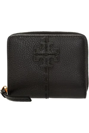 Tory Burch Accessoarer, Dam, ONE Size, Läder, Läderplånbok med logotyp och tryckknapp