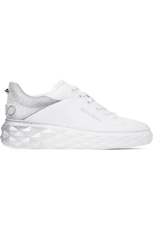 Jimmy Choo Skor, Dam, 38 EU, Läder, Vita Silver Sneakers