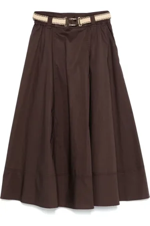 Twin-Set Kjol, Dam, M, Bomull, Elegant Marrone Kjol