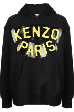 Kenzo Sweatshirts & Hoodies, Herr, S, Bomull, Svart hoodie med djurmönster