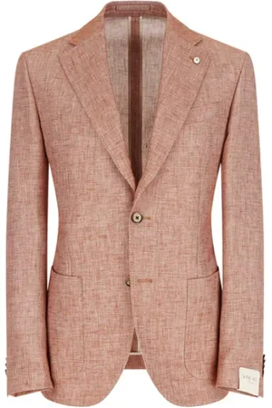 L.B.M. 1911 Jacka, Herr, 2Xl, Linne, Modern Linneblandning Blazer Brun