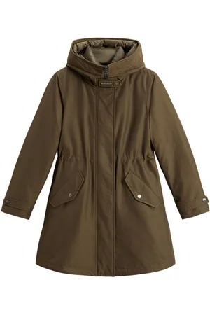 Woolrich Kappa, Dam, M, Bomull, Grön Parkasjacka