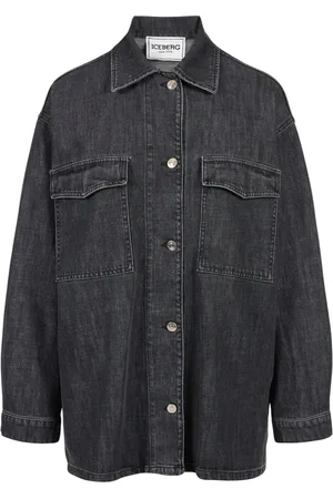 Iceberg Jacka, Dam, L, Denim, Regular Fit Svart Jacka