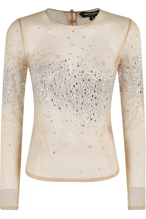 Retrofete Topp, Dam, M, Nylon, Dekorerad Silver Kristall Knappad Topp