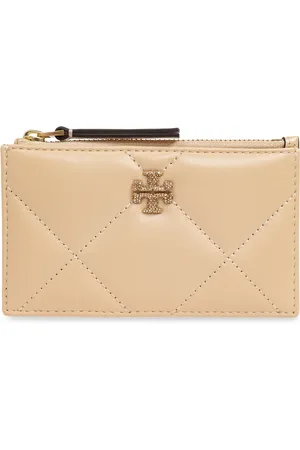 Tory Burch Accessoarer, Dam, ONE Size, Läder, Kira Diamond Quilt Pavé Logo Zip Card Case