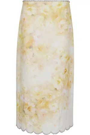 ZIMMERMANN Kjol, Dam, S, Linne, Blommig Midikjol
