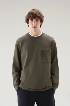 Woolrich Sweatshirts & Hoodies, Herr, S, Bomull, Cotton Crew Neck Sweatshirt
