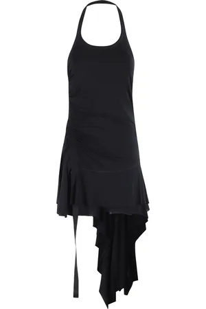 Helmut Lang Klänning, Dam, M, Svart Wind Halter Asymmetrisk Klänning