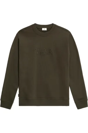 Woolrich Sweatshirts & Hoodies, Herr, S, Bomull, Lyxig Fleece Crewneck Sweatshirt