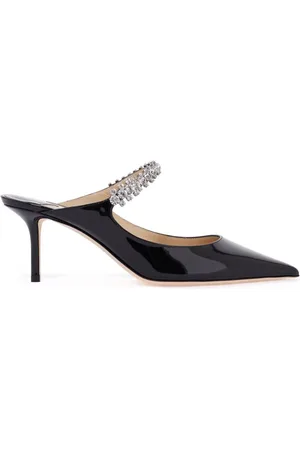 Jimmy Choo Skor, Dam, 39 EU, Läder, Kristalldekorerade Patentlädermules