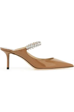 Jimmy Choo Skor, Dam, 38 EU, Läder, Kristallutsmyckade mules i lackläder