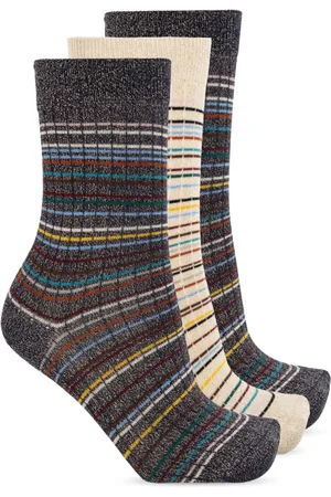 Paul Smith Underkläder, Dam, ONE Size, Bomull, Tre par bomullsstrumpor med lurextråd