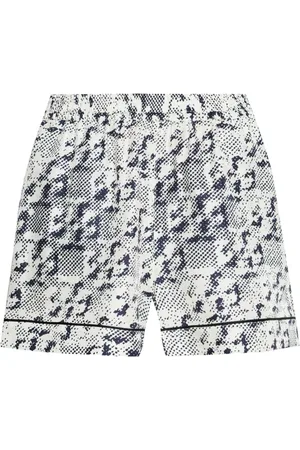 Tory Burch Shorts, Dam, M, Monogram Astretta Print Silk Shorts