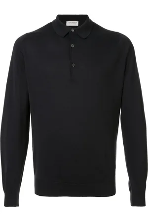 JOHN SMEDLEY Topp, Herr, L, Bomull, Navy Polo Shirt Slim Fit