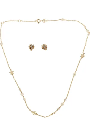 Tory Burch Accessoarer, Dam, ONE Size, Metalliska örhängen med glaspärlor