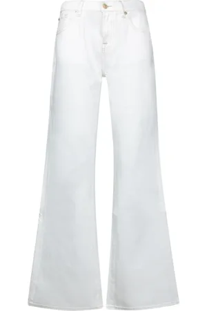 7 for all Mankind Jeans, Dam, W31, Bomull, Vita Jeans för Kvinnor Elegant Stil