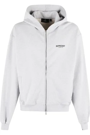 Represent Sweatshirts & Hoodies, Herr, S, Bomull, Club Zip Hoodie Grå Långärmad