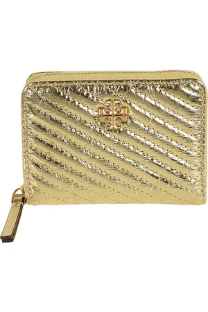 Tory Burch Accessoarer, Dam, ONE Size, Läder, Small Kira Moto Quilt Metallic Zip-Around Wallet