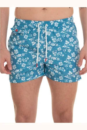 Kiton Badkläder, Herr, M, Polyester, Badshorts med lövmönster och stretchlinning