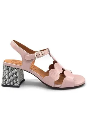 Chie Mihara Skor, Dam, 39 EU, Läder, Rosa Läder Sandal med Spänne Stängning