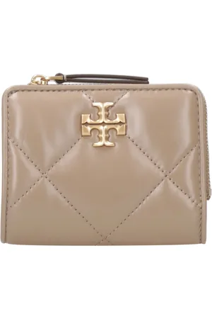 Tory Burch Accessoarer, Dam, ONE Size, Läder, Quiltad Läderplånbok med Dubbel T-logga