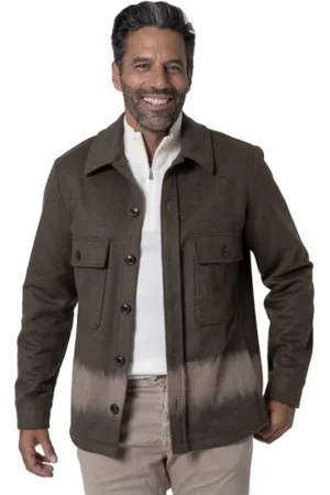 Jacob Cohen Jacka, Herr, M, Bomull, Khaki Flanellskjorta