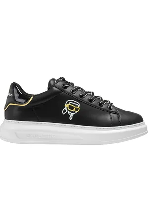 Karl Lagerfeld Skor, Herr, 43 EU, Läder, Svarta Lädersneakers Kapri