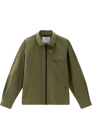 Woolrich Jacka, Herr, S, Bomull, Olive Gabardine Overshirt