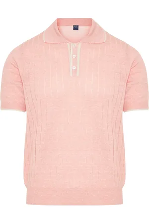 FEDELI Topp, Herr, 2Xl, Bomull, Stickad polotröja i linne/bomull