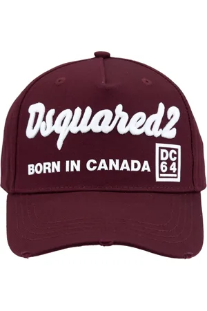 Dsquared2 Accessoarer, unisex, ONE Size, Polyester, Baseballkeps med prägling och Fibbia-spänne