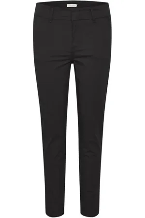 Part Two Byxor, Dam, S, Bomull, Slim-fit Svarta Byxor