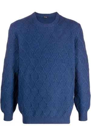 Kiton Stickade tröjor & koftor, Herr, L, Kashmir, Diamond-Knit Cashmere Jumper