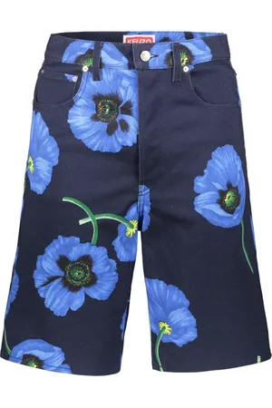 Kenzo Shorts, Herr, W29, Bomull, Blommiga Bermuda Jeans med Metalldetaljer