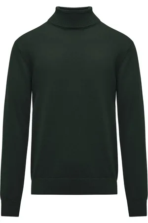 Bomboogie Stickade tröjor & koftor, Herr, S, Turtlenecktröja i slätstickning med ribbad hals
