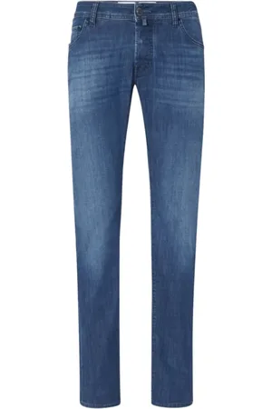 Jacob Cohen Jeans, Herr, W34, Denim, Mörkblå Slim Fit Denim Jeans