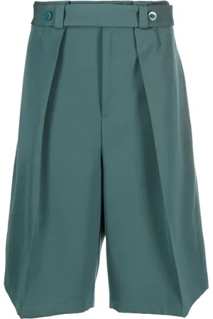 Jil Sander Shorts, Herr, S, Gröna Eleganta Långa Casual Shorts i Ull