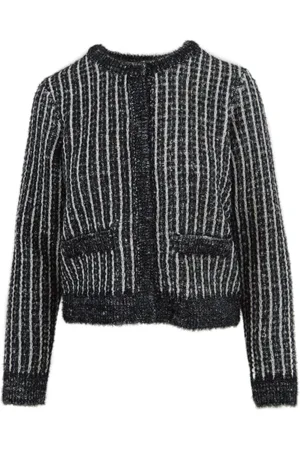 Karl Lagerfeld Stickade tröjor & koftor, Dam, M, Bomull, Boucle Stickad Kofta