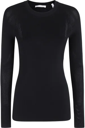 Helmut Lang Stickade tröjor & koftor, Dam, M, Polyester, Elite Sport Top Långärmad Svart