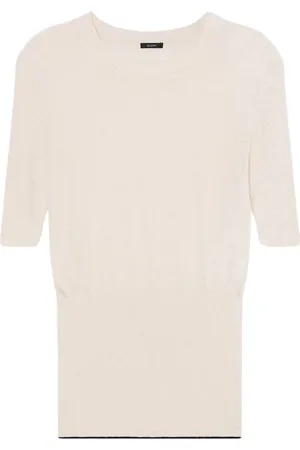 Joseph Stickade tröjor & koftor, Dam, L, Bomull, Refined Cotton Silk Top