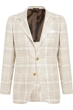 Kiton Jacka, Herr, XL, Linne, Ull Tartan Jacka