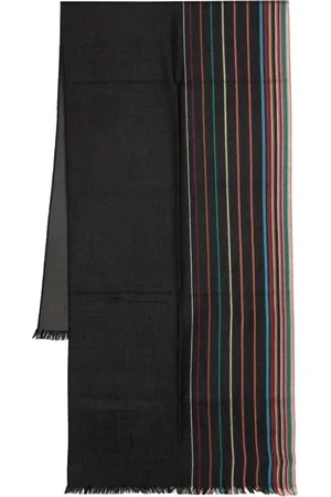 Paul Smith Accessoarer, Herr, ONE Size, Svart ullsjal med randdetaljer