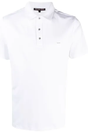 Michael Kors Topp, Herr, M, Bomull, Broderad Logotyp Vit Polotröja