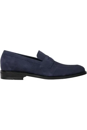 Paul Smith Skor, Herr, 44 EU, Mocka, Klassiska loafers i marinblå mocka