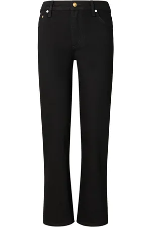Tory Burch Byxor, Dam, W25, Denim, Svarta croppade denimbyxor