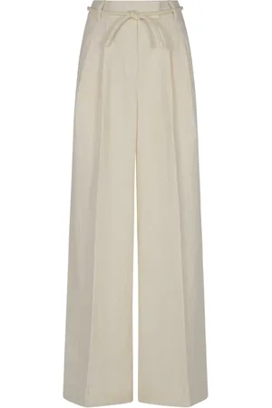 ZIMMERMANN Byxor, Dam, M, Linne, Crush Linen Wide Leg Pant